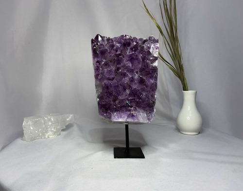 Drusa Ametista Bruta Quartzo Cristal Geodo Natural Roxo Escuro
