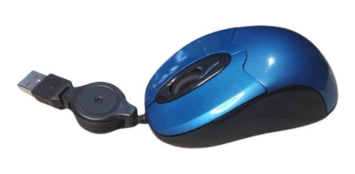 Imagen 1 de 5 de Mouse Optico Alambrico Mini Retractil Alta Precisión