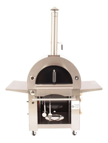 Horno Dual A Leña Y Gas Envasado Acero Inoxidable Bbq Grill