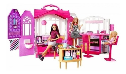 Casa De Barbie Casa Glam Con Muñeca Barbie 76 Cm