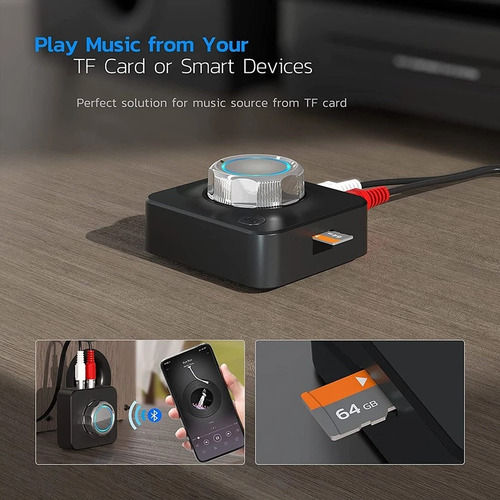 Adaptador De Audio Bluetooth 5.0, Receptor 2 En 1 De Sonido