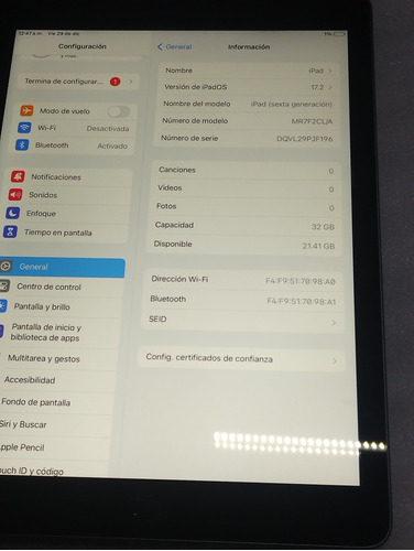 iPad Sexta Generación 32gb Usada Sin Cuenta 