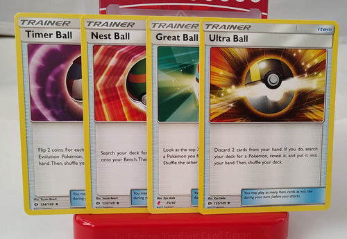 Ultra Ball,timer Ball,nest Y Great Ball Tarjetas Pokemon. (Usado)