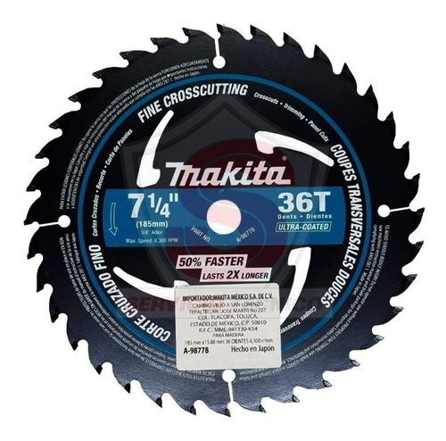 Disco Sierra Circular 7-1/4x5/8x36th M-force A-98778 Makita