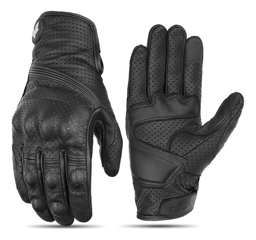 Guantes De Moto Perforados De Cuero Vintage Para Hombre Y Mu