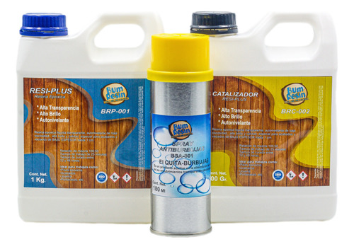 Kit De Resina Epoxy 1.5kg + Spray Antiburbujas