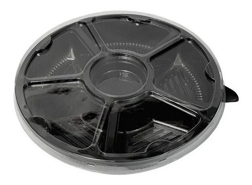 Caja de aperitivos desechable negra de 50 pulgadas con tapa Galvanotek G550, color negro