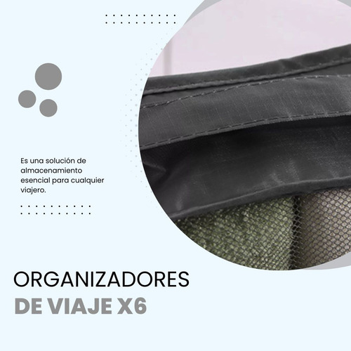 Set Organizador De Valija MTL X6 Unidades Color Negro Neceser Bolso Viaje Ropa Doblada Lavable Plegable Resistente Práctico Portátil