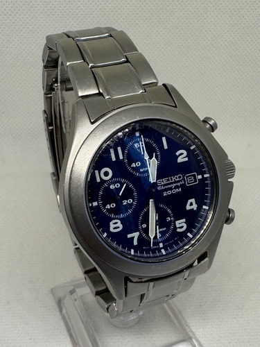 Reloj Seiko Chronos Alarm 7t62 Gris Gris Azul (Usado)