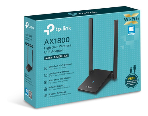 Adaptador Usb Wifi Tp-link Ax1800 Archer Tx20u Plus