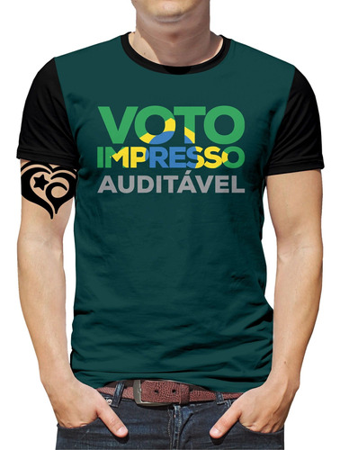 Camiseta Voto Impresso Auditavel Masculina Adulto Blusa Vd