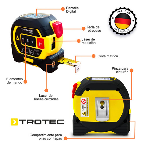 Kit 2pz Flexometro Medidor De Distancia Digital Con Laser