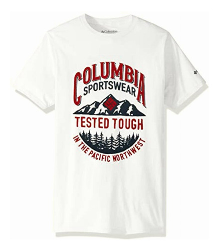 Columbia Apparel Men's Graphic T-shirt, White/tough, Large