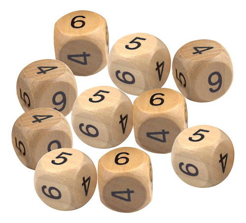 3 Juego De Dados De 10 Uds., Juego De Viaje, Juguete 1,6 Cm