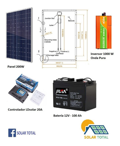 Kit Panel Solar 200w