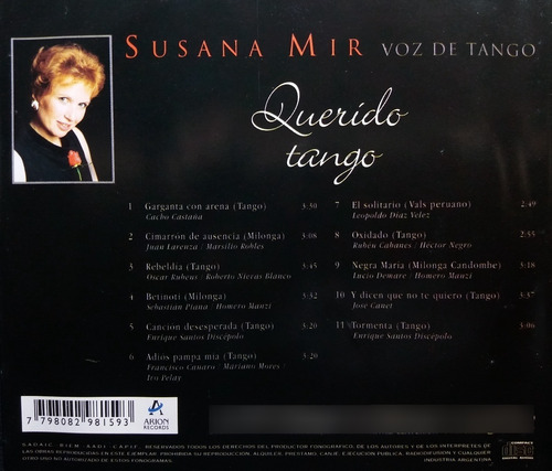 Susana Mir - Querido Tango Cd