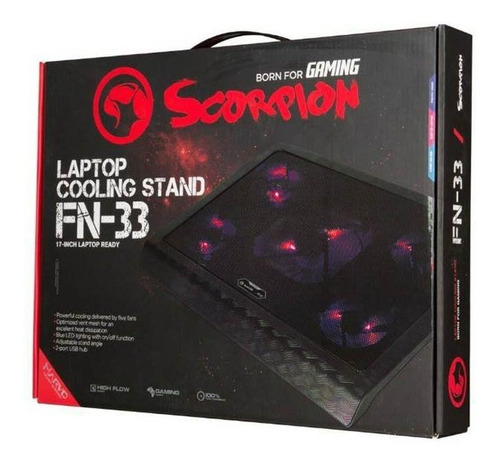 Base De Refrigeracion Gamer Aming Scorpion Rojo Noteboock ®