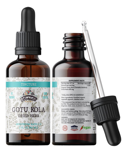 Florida Herbs Tintura De Gotu Kola, Extracto Organico De Got