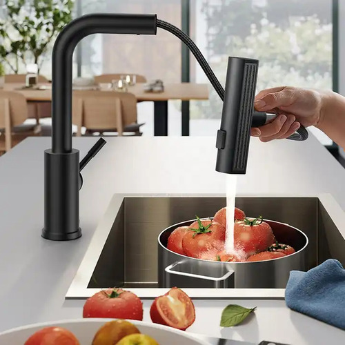 Llave Lavaplatos Negro Flexible 3 Funciones