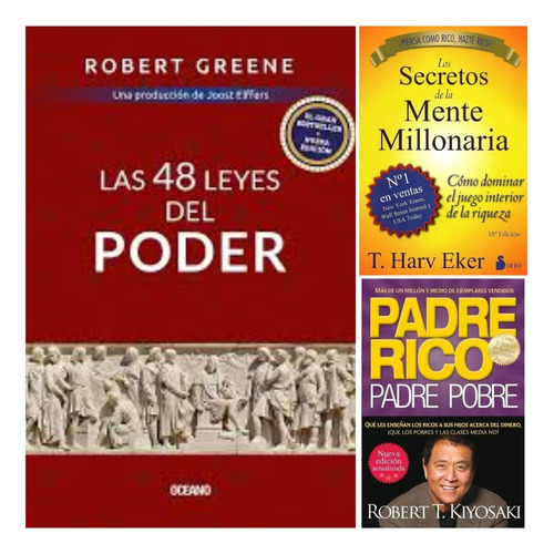 48 Leyes Del Poder+secretos Mente Millonaria+padre Rico