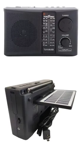 Radio Am Fm Recargable Multibandas Con Celda Solar Bluetooth