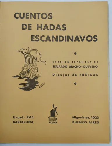 Cuentos De Hadas Escandinavos Macho Quevedo 1942 Molino Frei (Usado)
