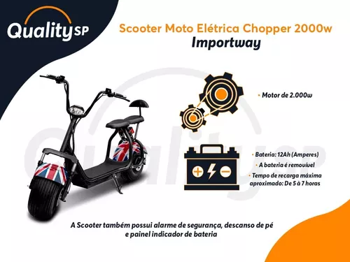 Moto Eletrica Scooter Vulton V10 2000w Bateria Litio 45km/h