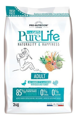 Alimento Pure Life De Flatazor, Gato Adulto, Saco De 2 Kg.