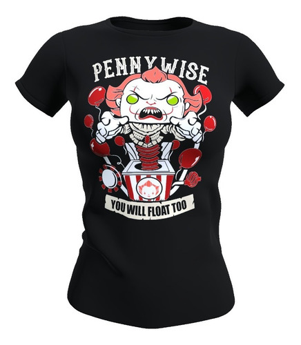 Polera Mujer Diseño Pennywise It Funko, 100% Algodon