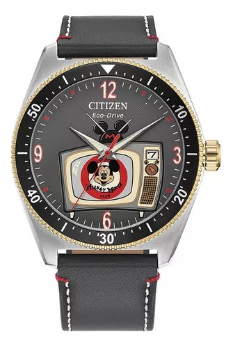 Citizen Disney Special Edition 100 Mickey Mouse Aw1794-47w Color de la correa Gris Color del bisel Gris Color del fondo Gris Obscuro