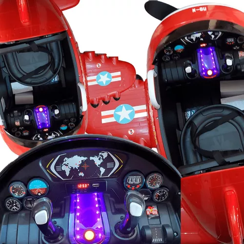 Mini Avião Elétrico Infantil 12V com Controle Remoto - Vermelho