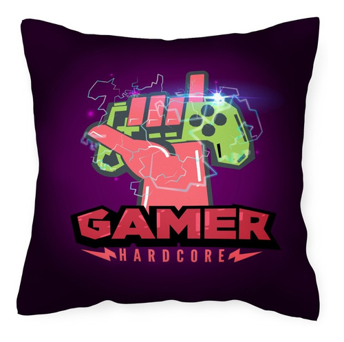 Cojín Bk Almohada Morada Control Gamer Hardcore 45x45