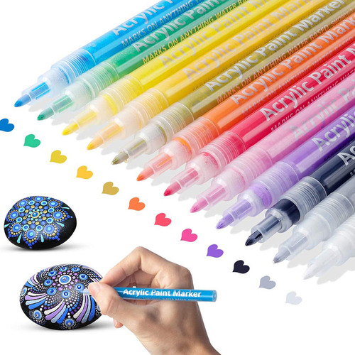 Rotulador, Pintura Acrílica Para Rotuladores, 12 Colores Met