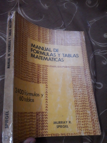 Libro Schaum Manual De Formulas Y Tablas Matemáticas Murray 