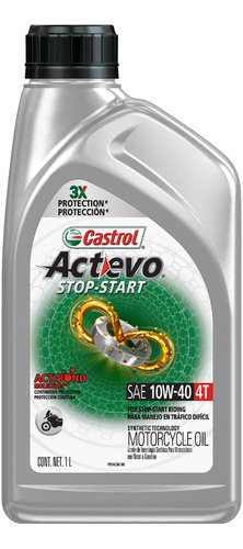 Aceite Motor Castrol Actevo 4t Stop-start 10w40 - 1 Litro