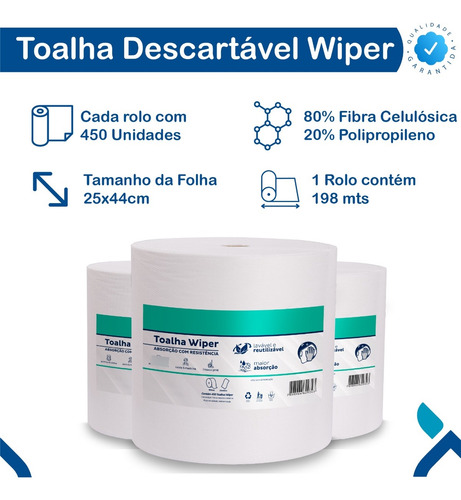 Pano Para Limpeza Inoven Wiper Hospitalar Leito Pano 450 U