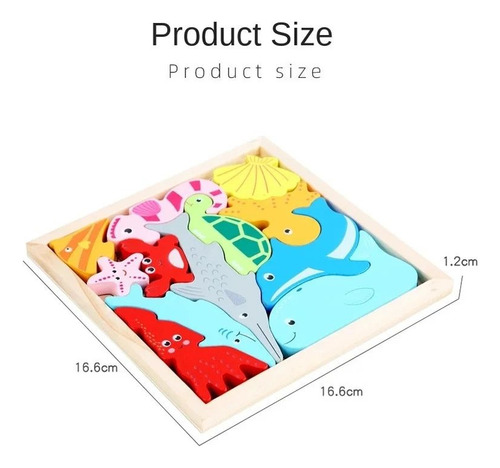 Juego De Puzzle Didactico, Bloques De Madera 3d