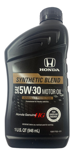 Aceite De Motor 5w-30 Synthetic Blend Honda