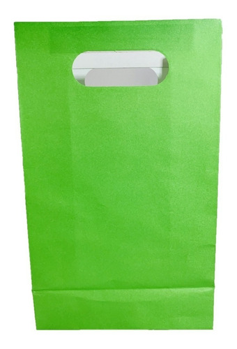 Bolsa Papel Regalo Cotillón Asa Verde Claro 10 Unid