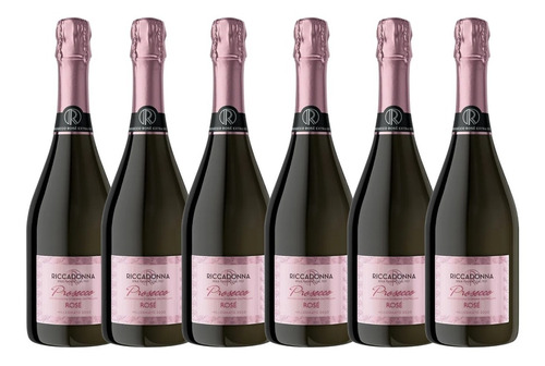 Imagen 4 de 4 de 6x Espumante Italiano Riccadonna Prosecco Rosé 750ml