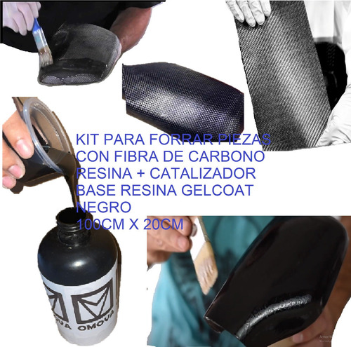 Kit Forrar Fibra De Carbono Real Tela 100x20cm + Kit Resinas