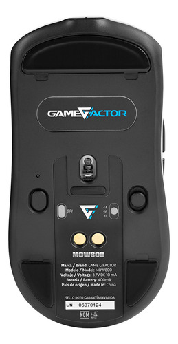 Game Factor Mow800-wh Mouse Gamer Inalámbrico 4k Color Blanc