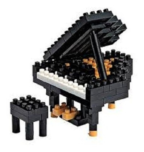 Imagen 1 de 4 de Gran Piano Negro - Minibloques  Nanoblock 