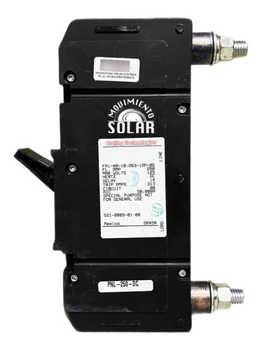 Breaker Corriente Directa 250 Amp 125v Interruptor Dc Pnl250