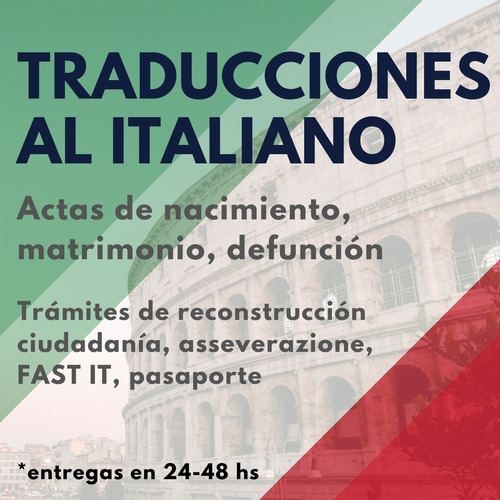 Traduccion Italiano Actas - Ciudadanía Italiana - Consulado