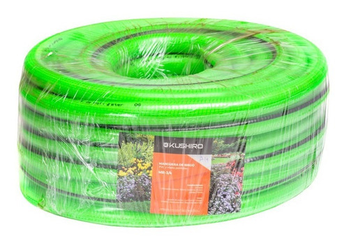 Imagen 2 de 5 de Manguera Riego Pvc Mallada 1 Pulgada 25mm 25m Alta Presión Color Verde Lima