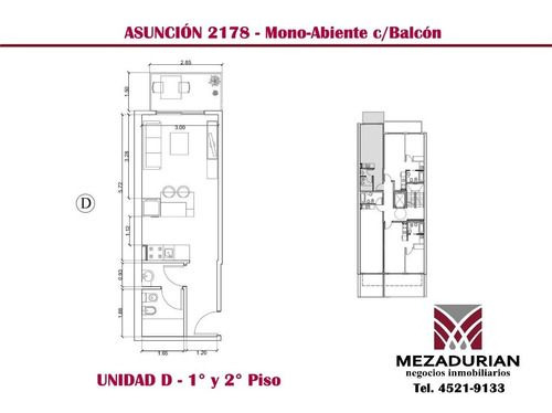 Oportunidad Monoambiente Balcón Y Terraza Común