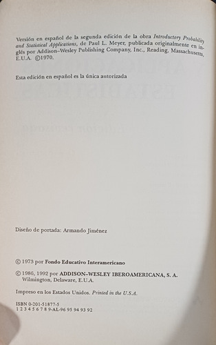 Libro Probabilidad Y Aplicaciones Estadísticas - Meyer