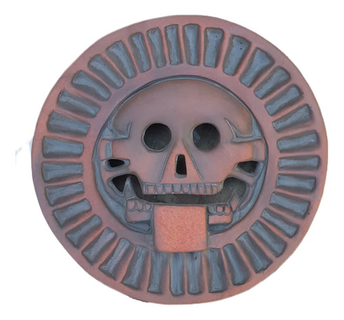 Disco De La Muerte Mictlantecuhtli Hecho A Mano De Barro