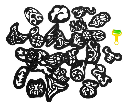 Plantillas De Tatuaje Para Cortes De Pelo, 25 Hojas, Varias